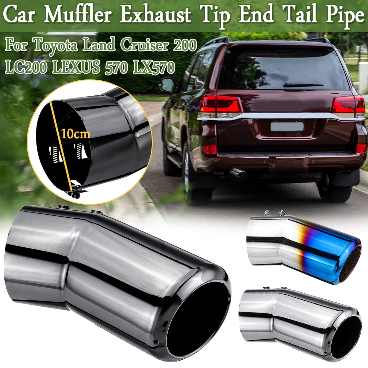 Stainless Steel Tail Exhaust Muffler Tip Pipe ,for Lexus 570 LX570 for Land Cruiser 200 LC200 Car Styling Accessories